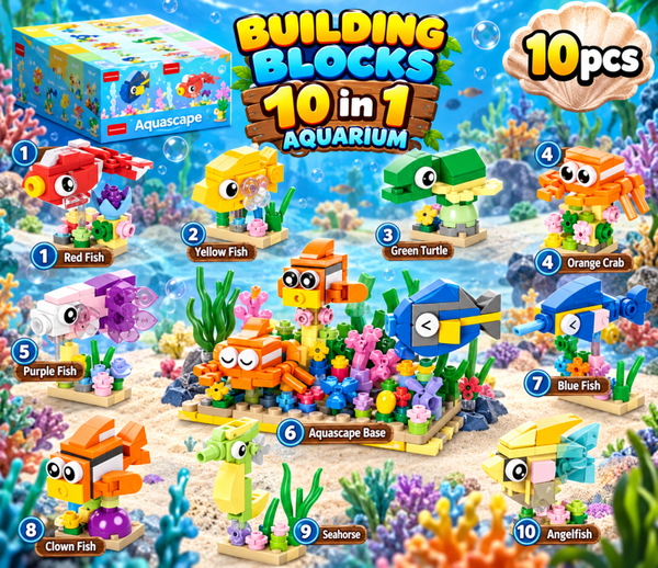 Building Blocks 10 in 1 Aquarium - 10pcs