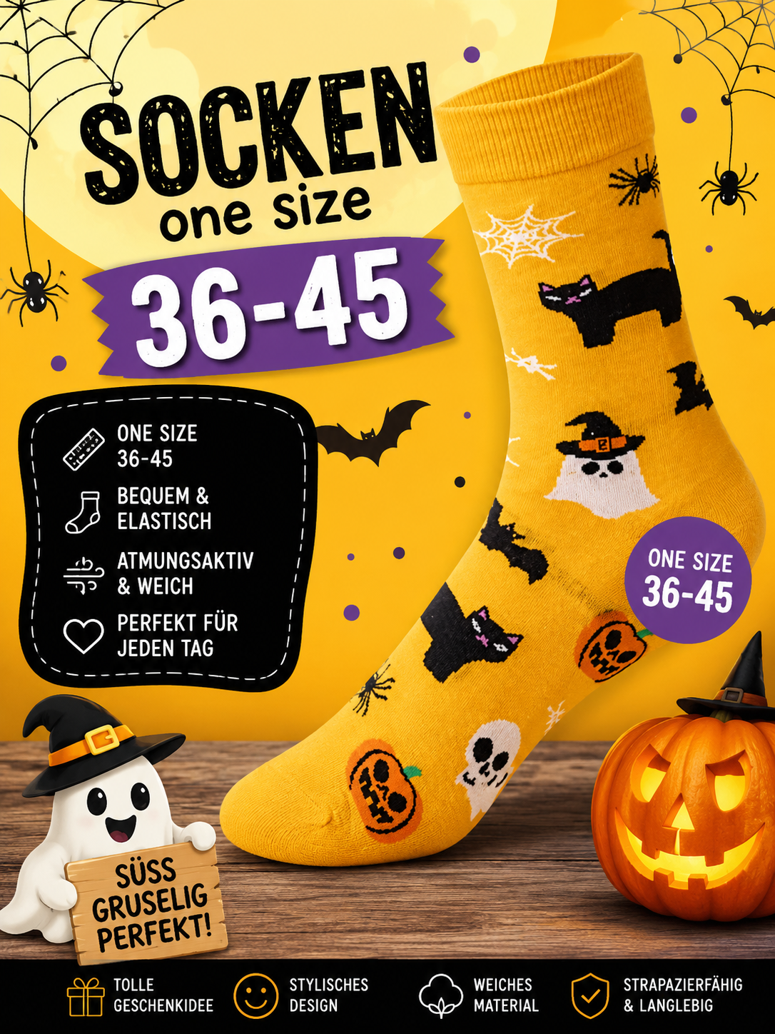 Sokken Halloween Geel