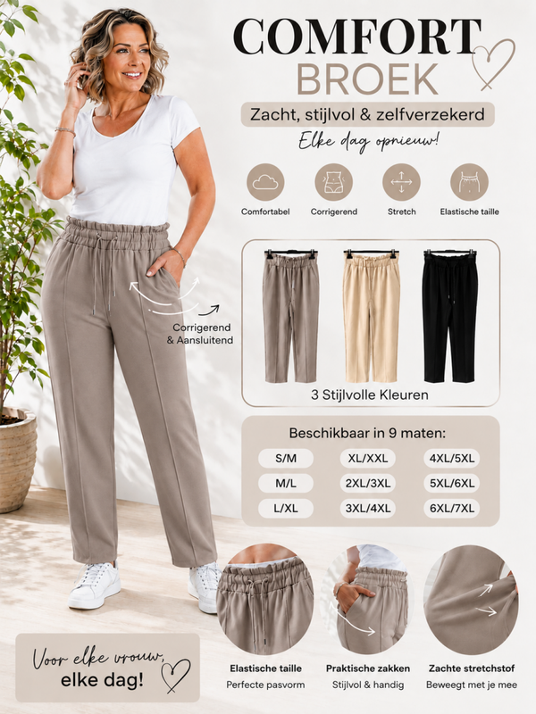 Comfort broek Taupe R272