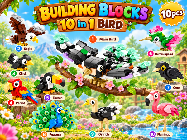 Building Blocks 10 in 1 Bird - 10pcs
