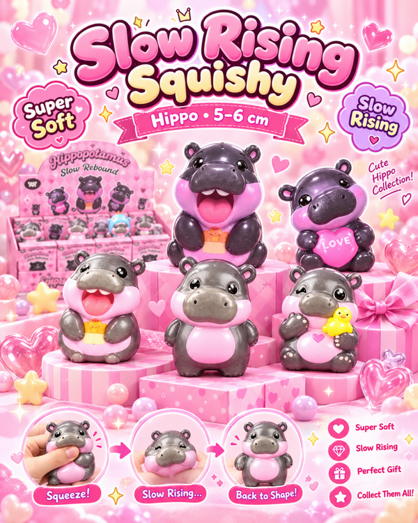 Slow Rising Squishy 5-6cm Hippo