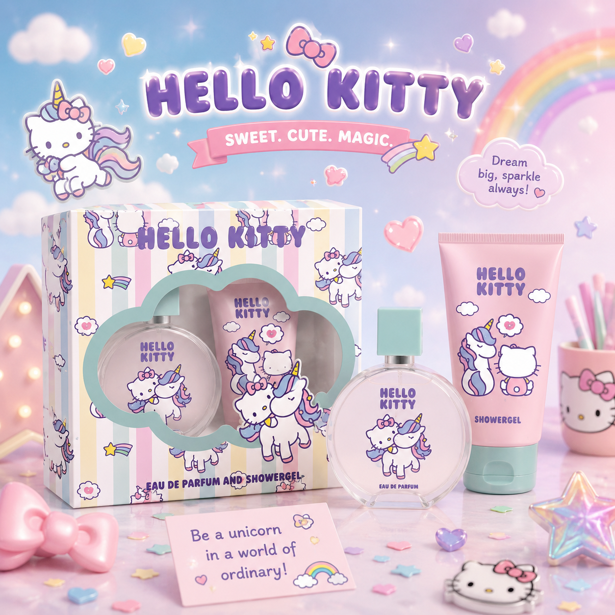 Hello kitty giftset rainbow