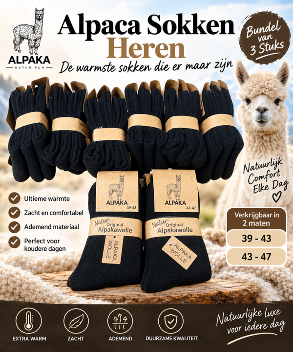 Alpaca Sokken Heren Basic zwart