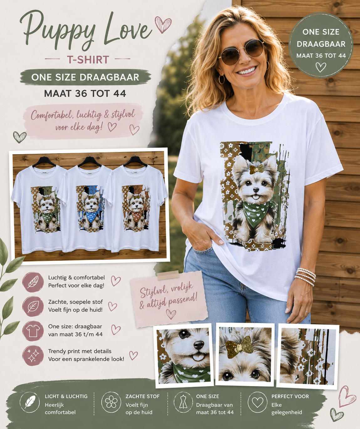 Katoenen T-Shirt klein hond