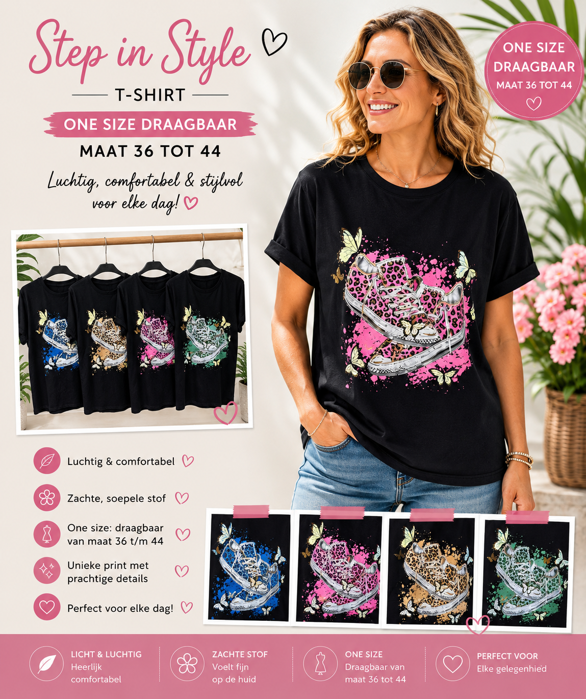 Katoenen T-Shirt klein zwart