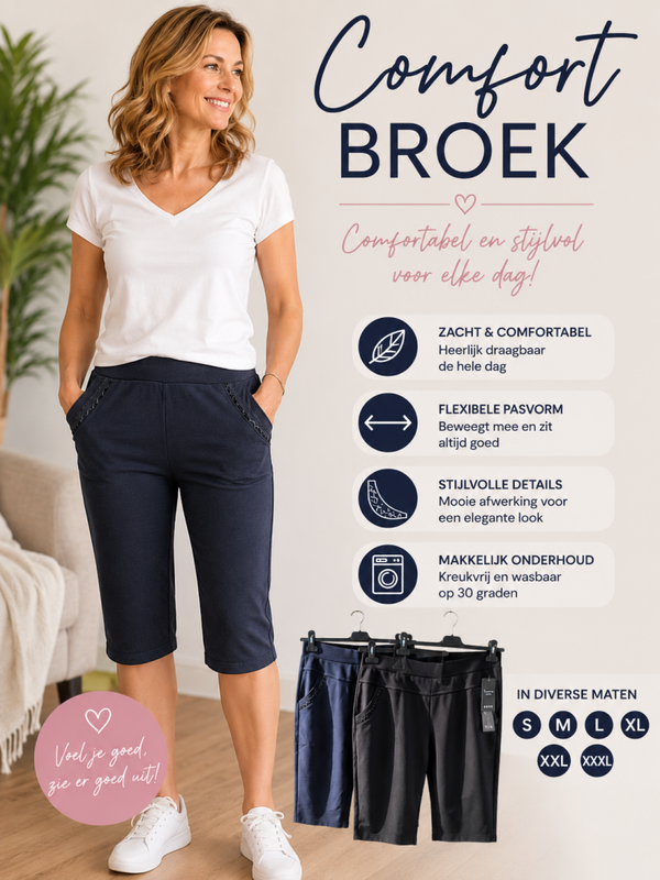 Comfort broek strass