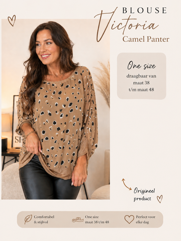 Blouse Victoria camel panter