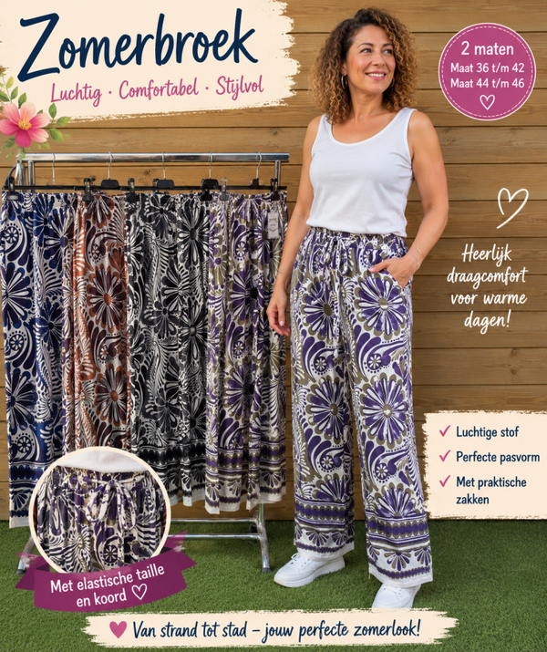 Zomerbroek print flower