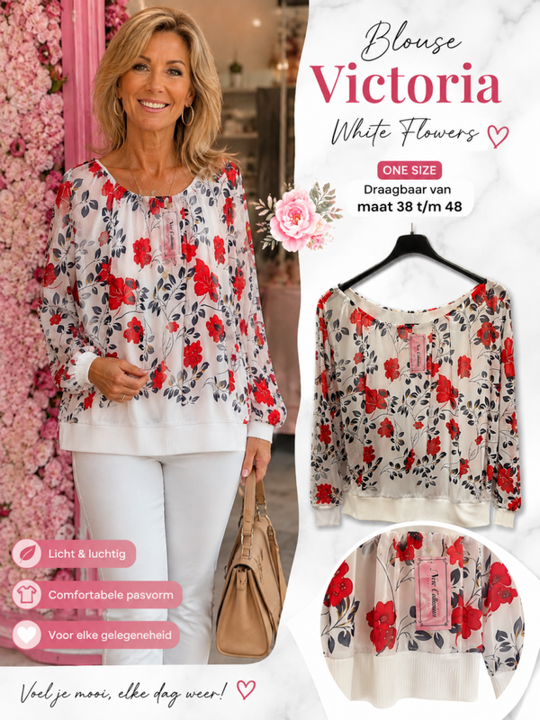Blouse Victoria White Flower