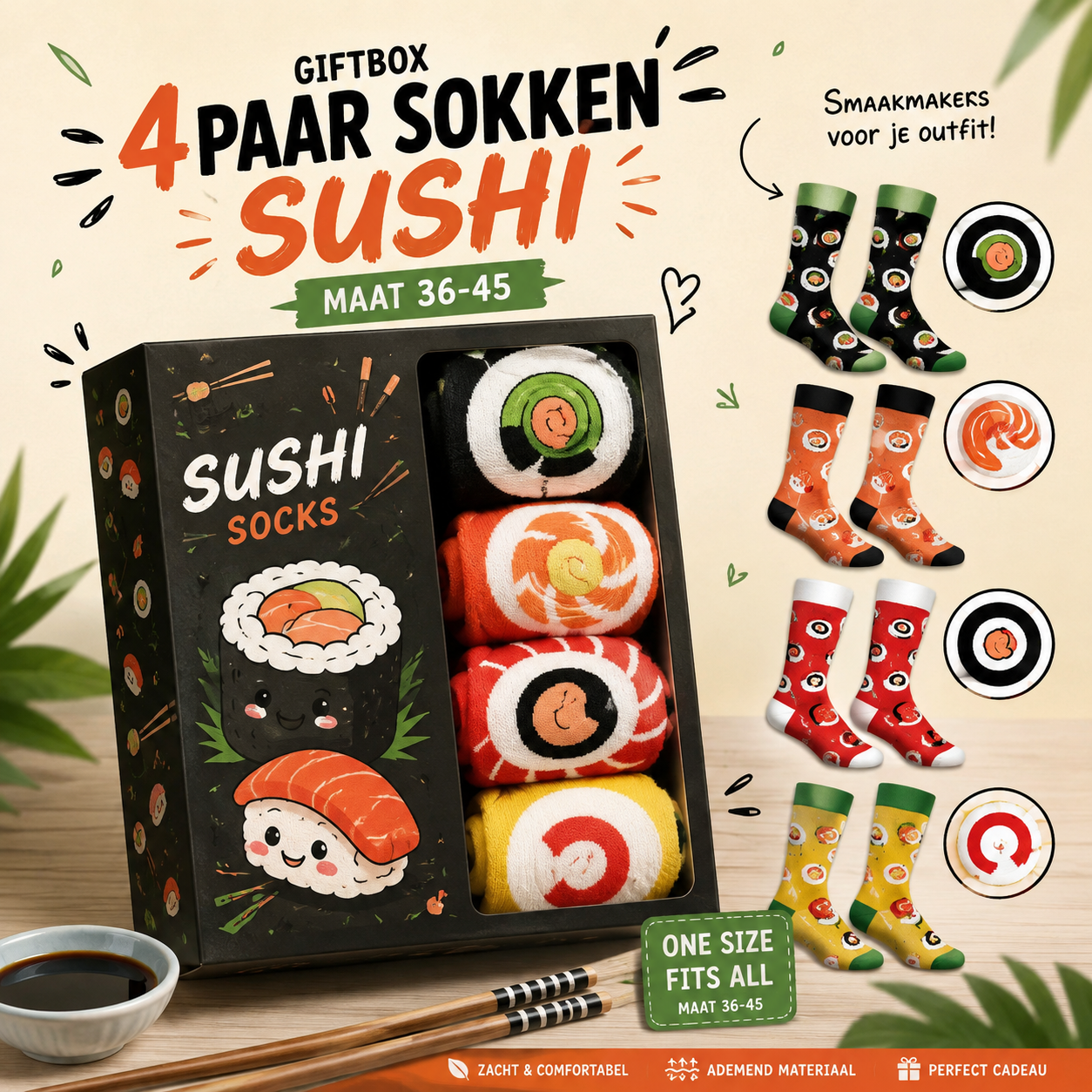 Giftset Sokken sushi