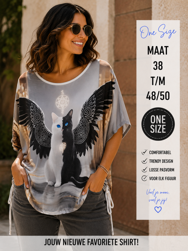Shirt kat vleugels