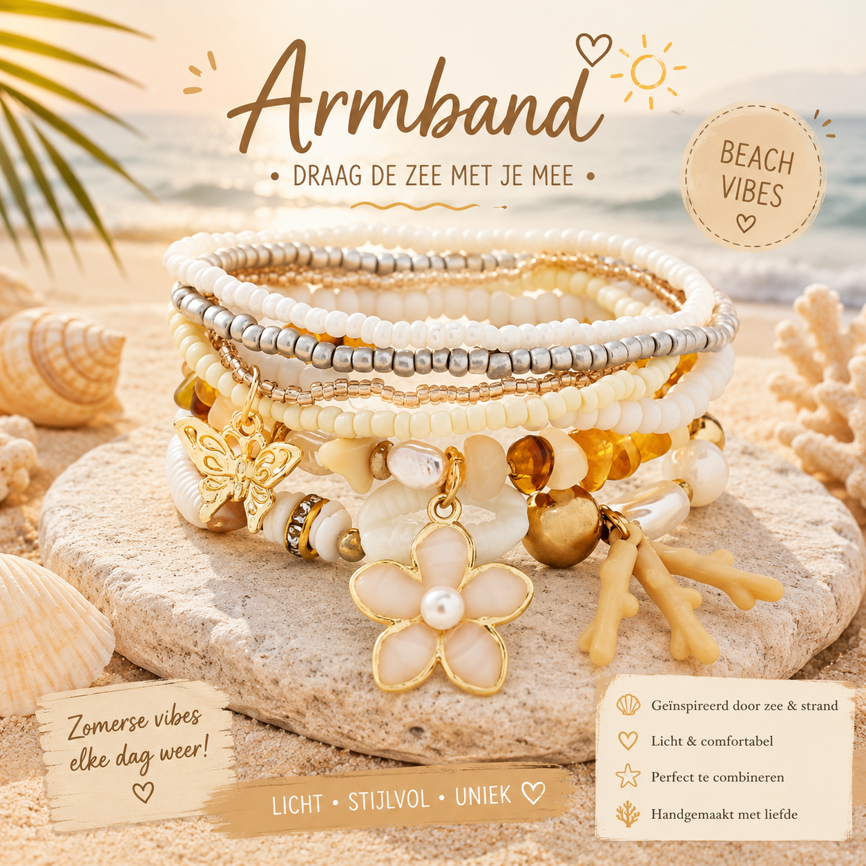 Armband Beige