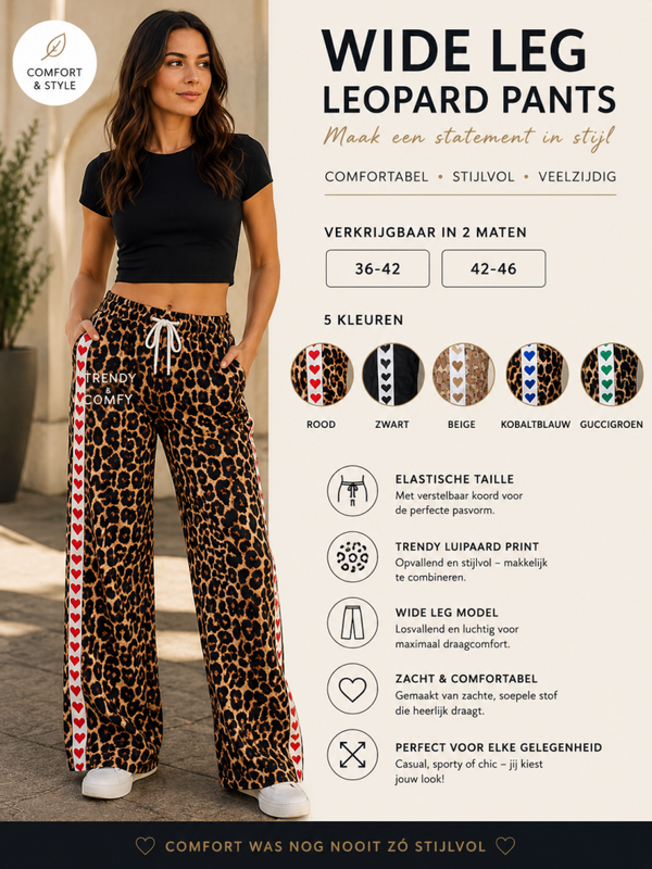 Wide Leg Leopard Pants