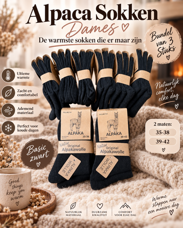 Alpaca sokken Dames Basic zwart