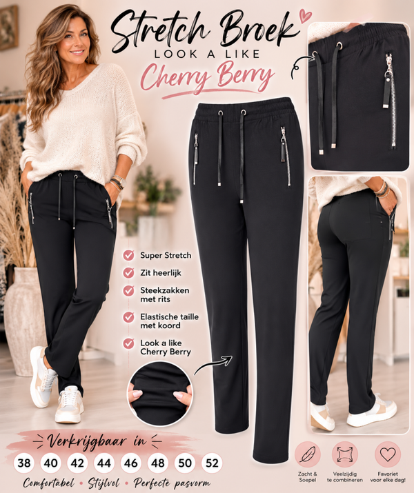 Stretch Broek Zwart