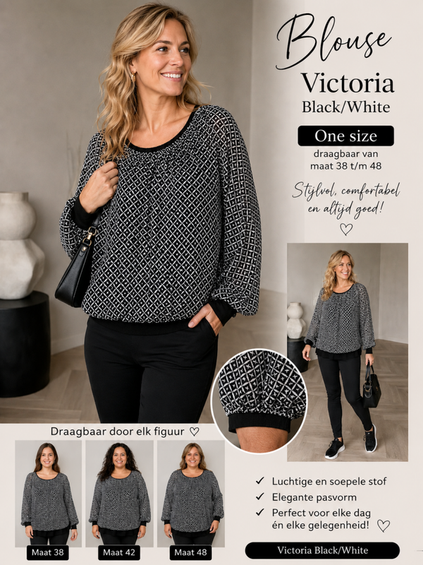 Blouse Victoria Black/White