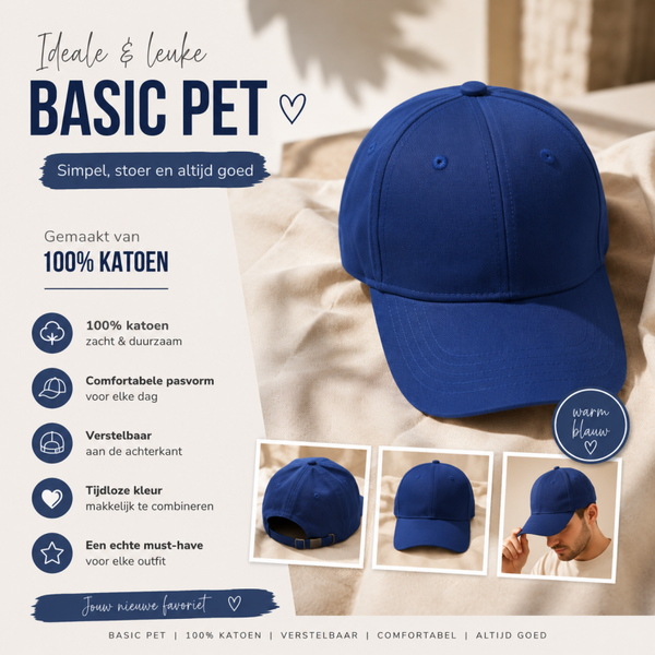 Cap Kobaltblauw