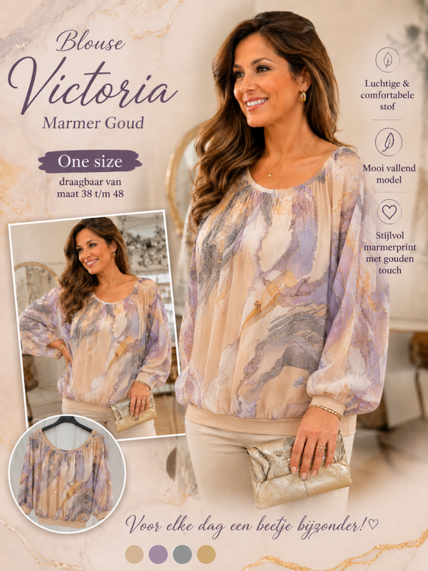 Blouse Victoria Marmer goud