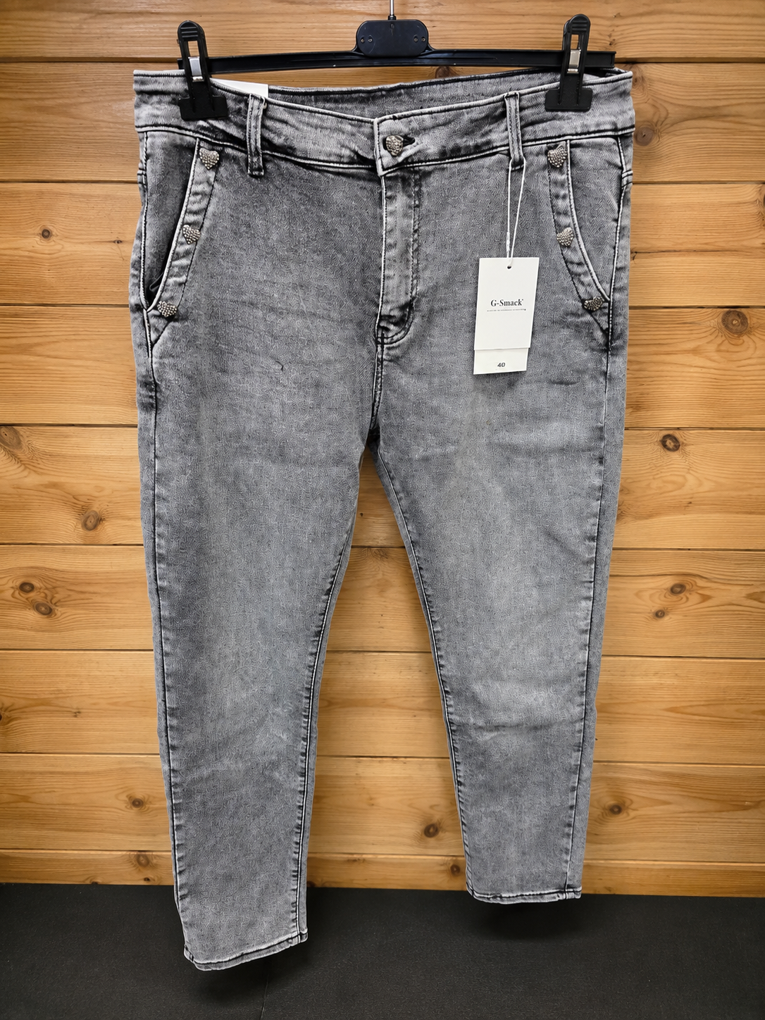 Jeans hart grijs G-Smack