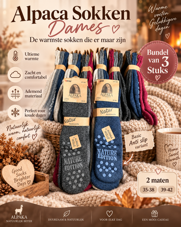 Alpaca sokken antislip Dames