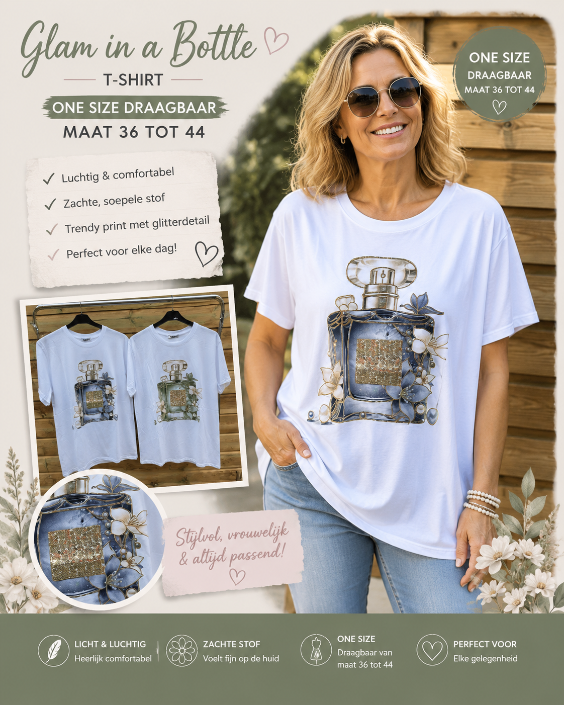 Katoenen T-Shirt klein parfum