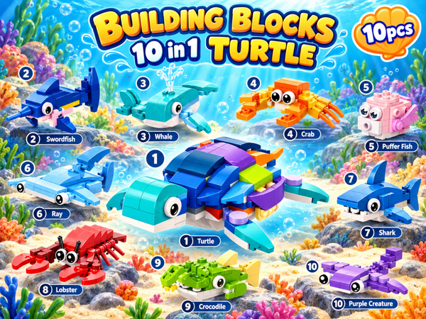 Building Blocks 10 in 1 Turtle - 10pcs