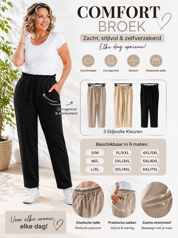 Comfort broek Zwart R272
