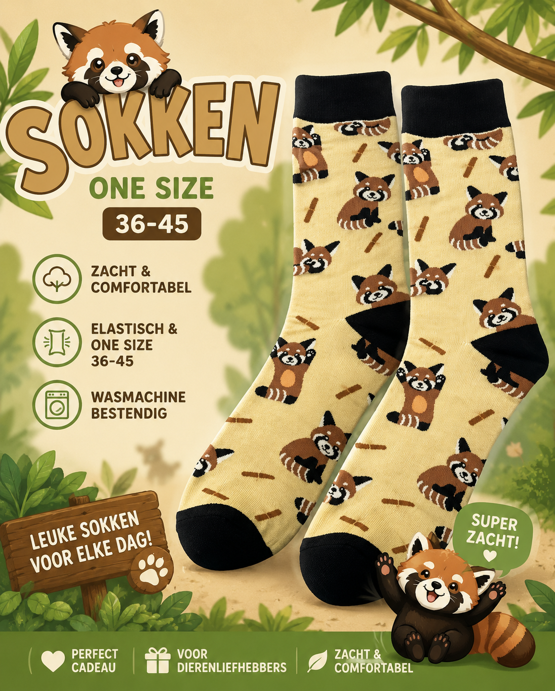 Sokken Rode panda