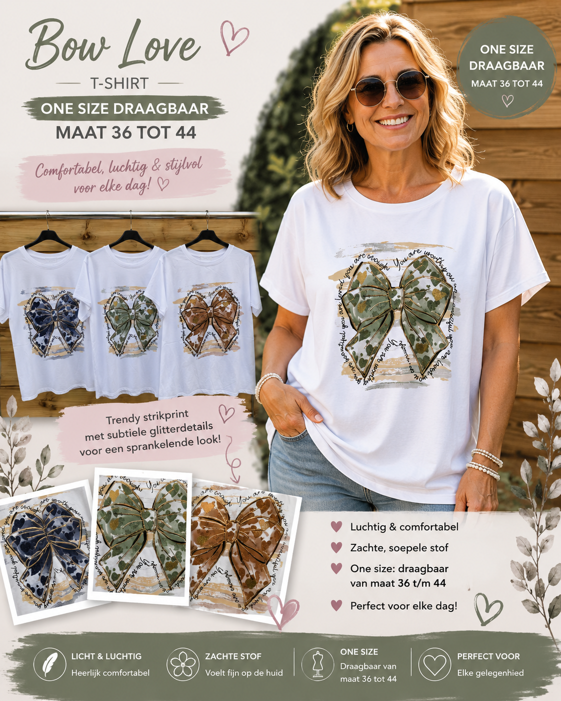 Katoenen T-Shirt klein strik