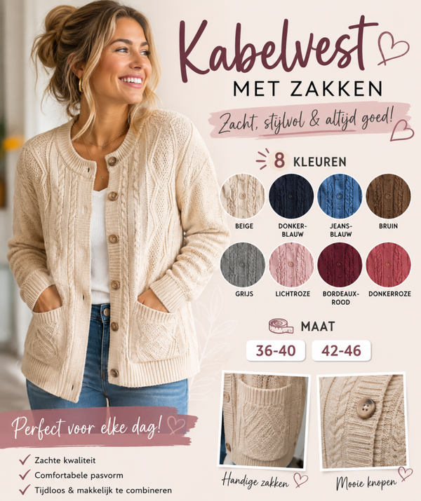Kabelvest met zakken