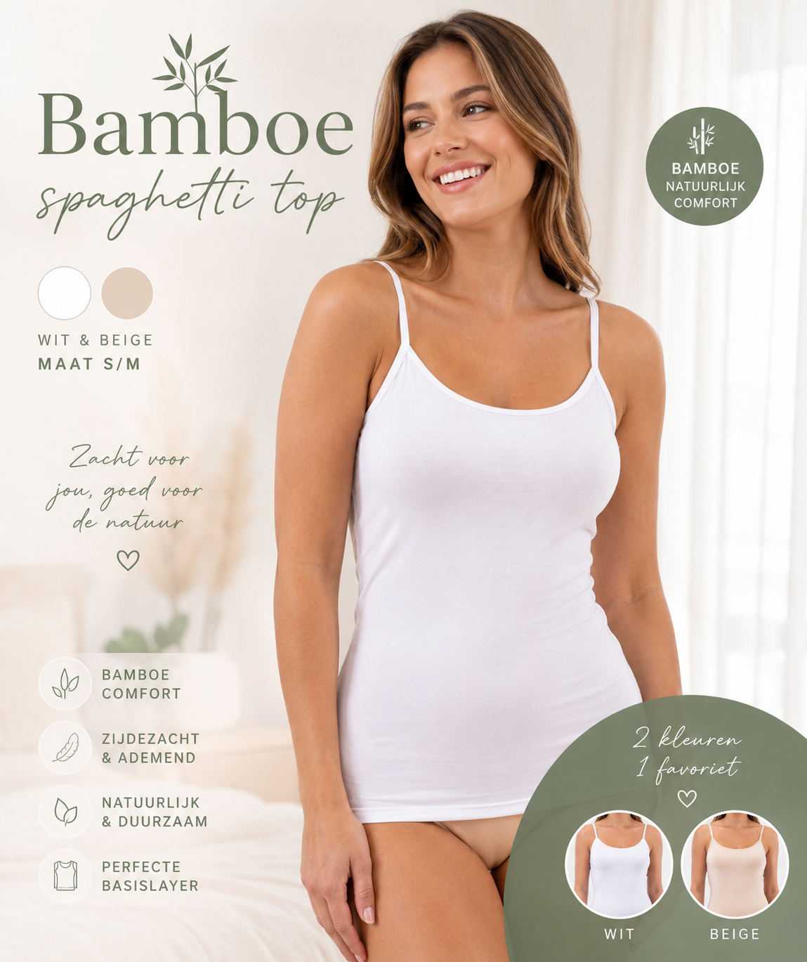 Bamboe spaghetti ondertop