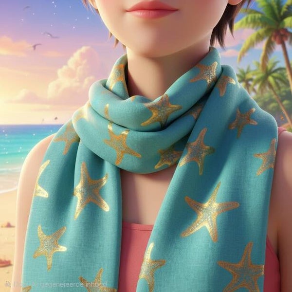 Zomer Sjaal Zeesterren Mint