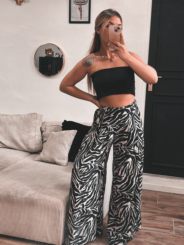 Pantalon large zèbre