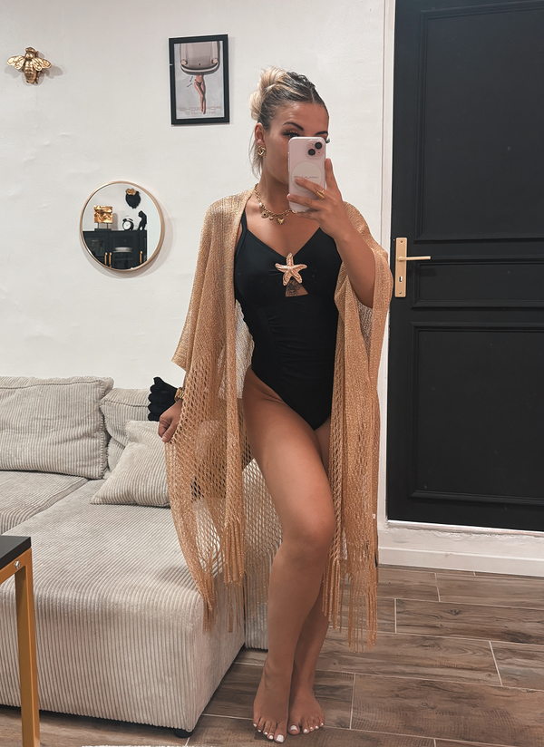 Kimono de plage doré