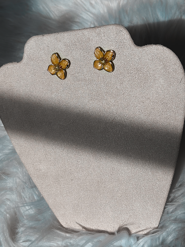 Boucle d’oreille fleur jaune