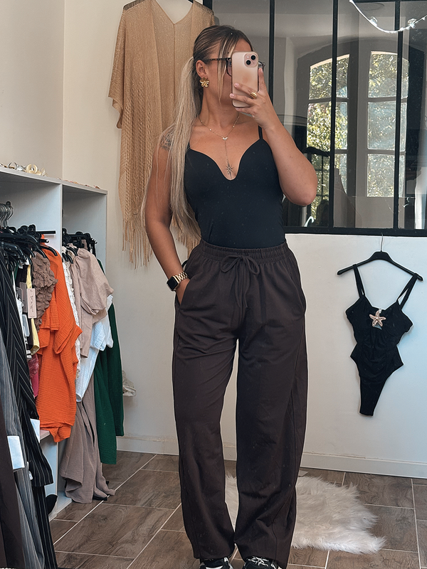 Bas de jogging marron