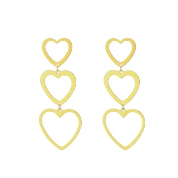 Earrings ⭑ Tripple heart
