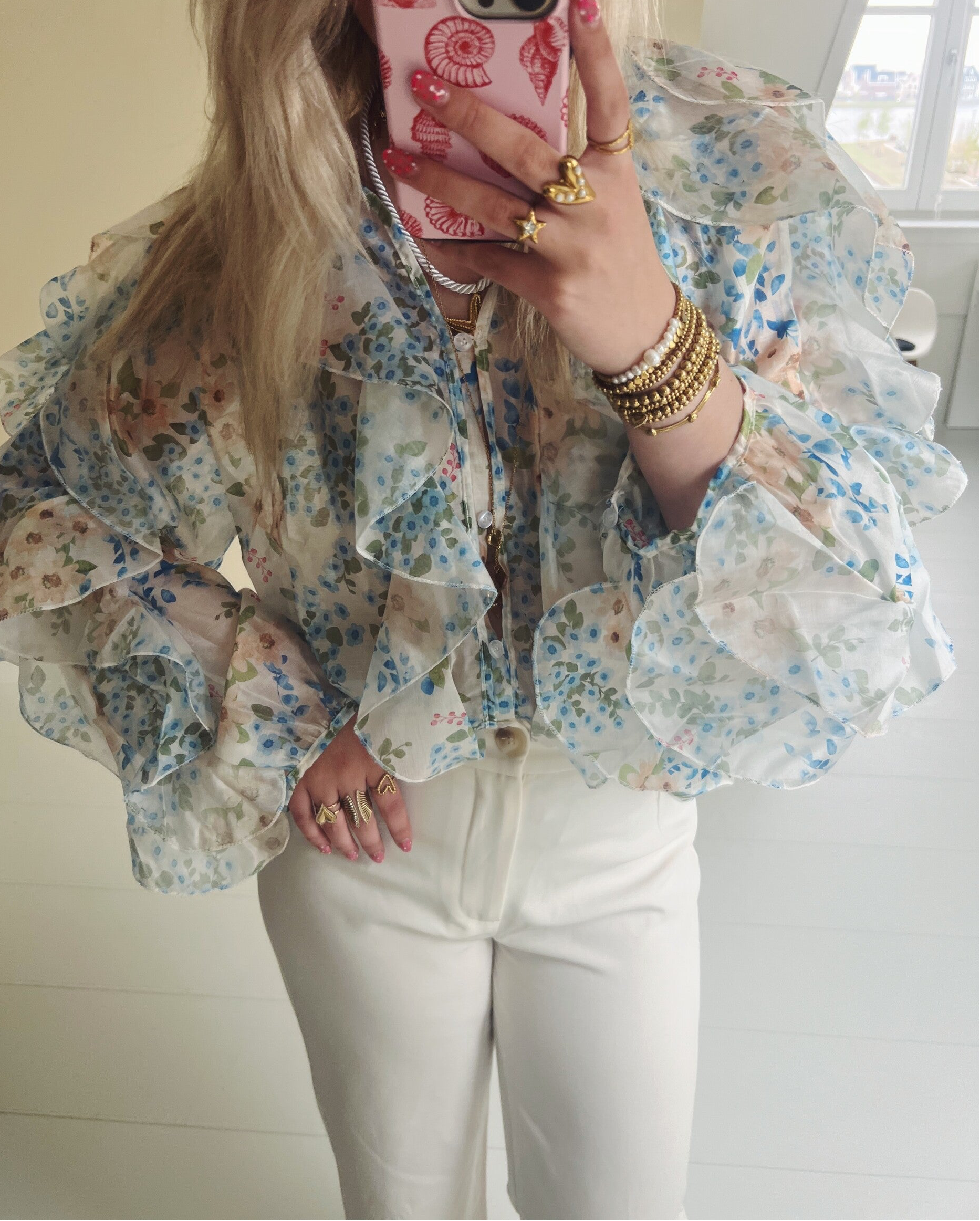 Blouse ★ Bloemen blauw
