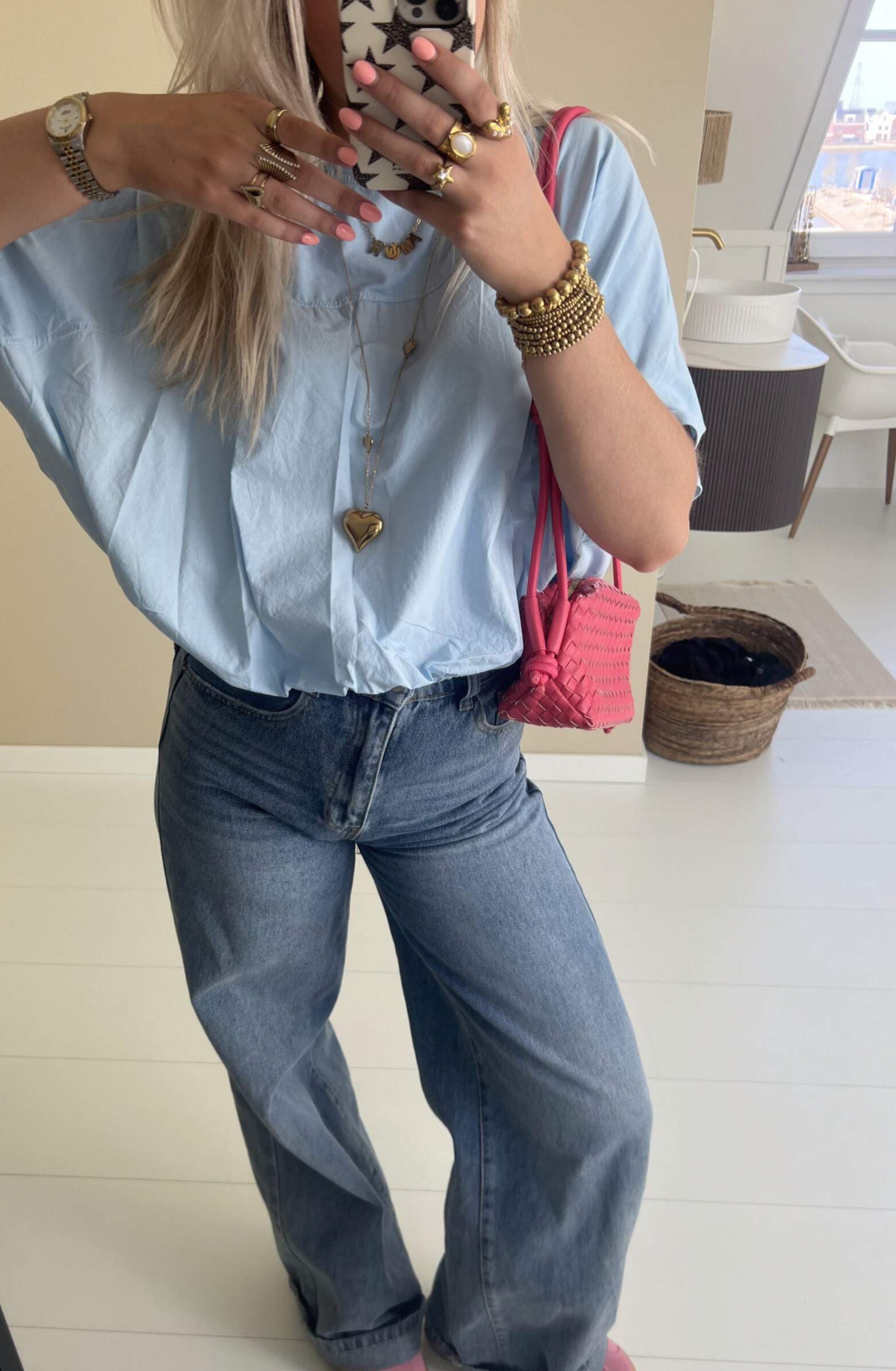 T-shirt/blouse 🪸 Basic blue