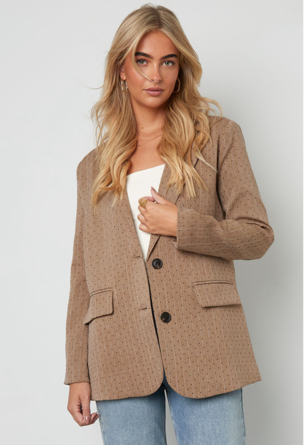 Blazer - strass stripes beige