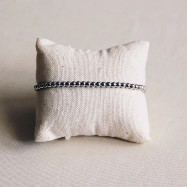 Stalen kralen armband - zilver