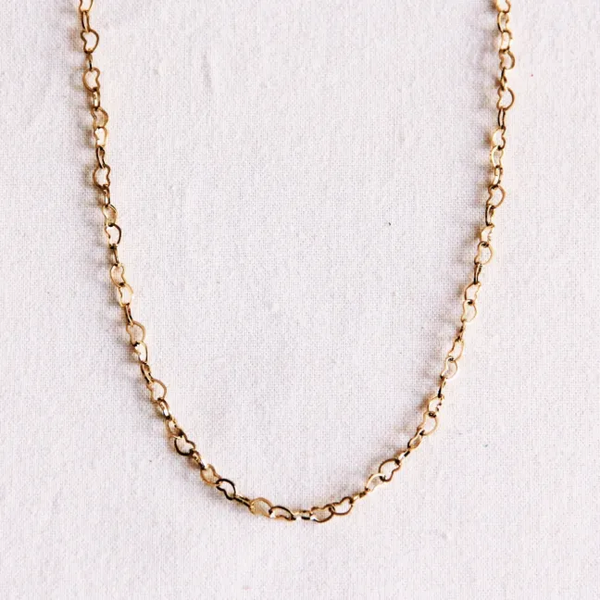 Fijne hartjes chain ketting - goud