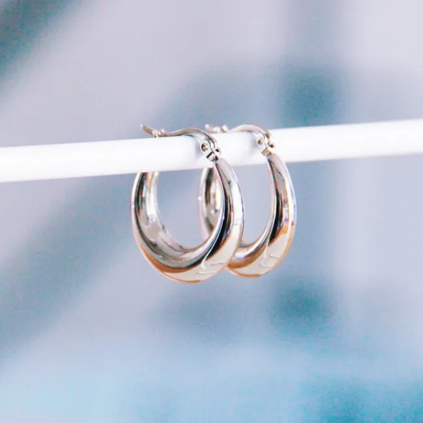 RVS creool 19mm "breed" - zilver