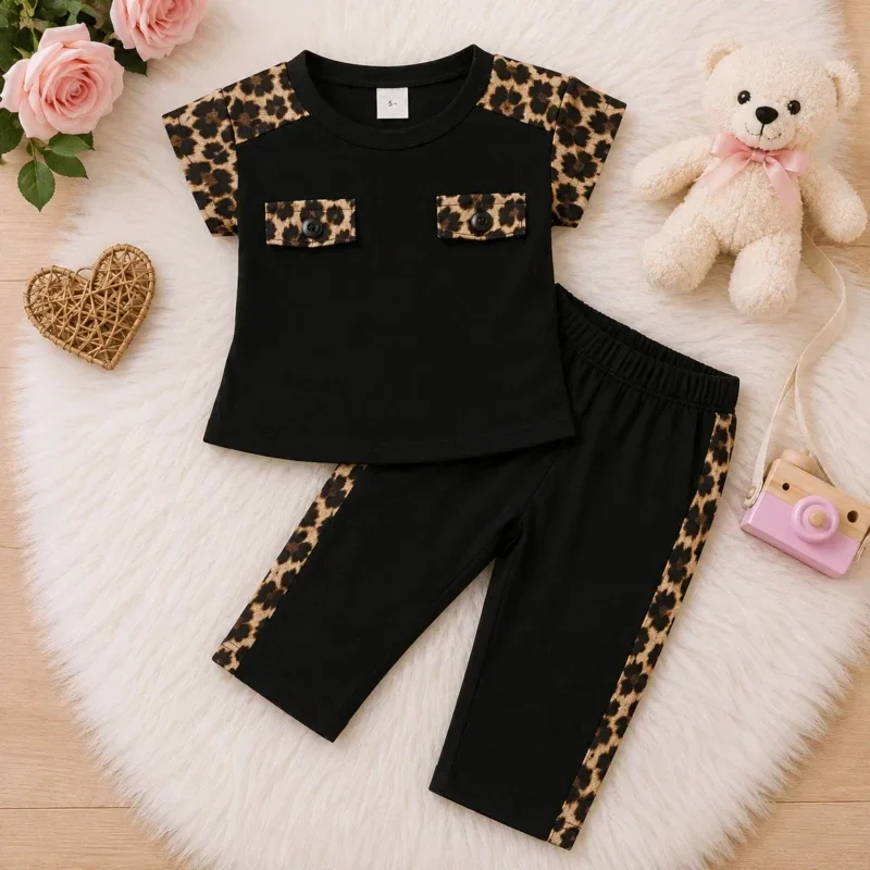joggingset zwart/panter