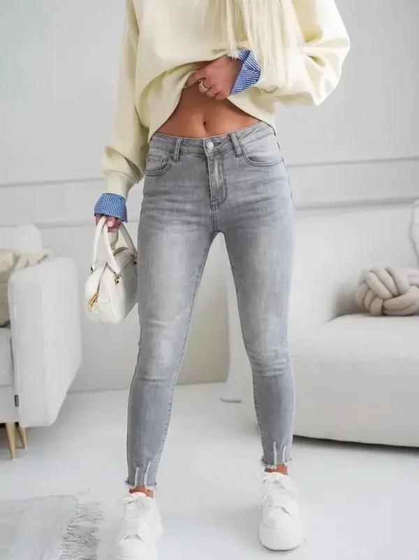 Damesjeans Skinny LICHTGRIJS