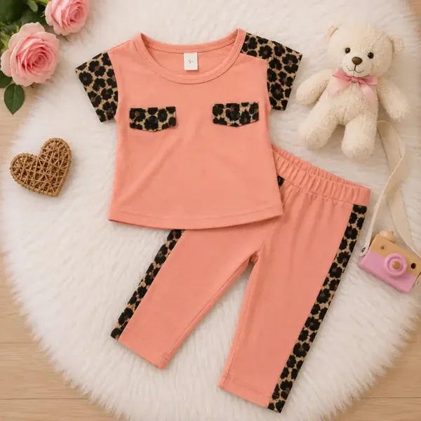 joggingset roze/panter