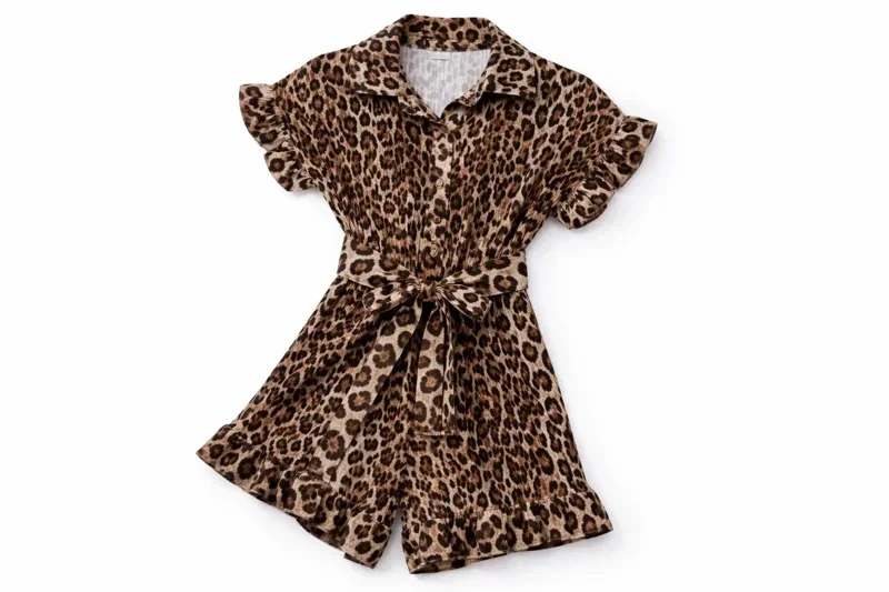 Jumpsuite luiaardprint camel