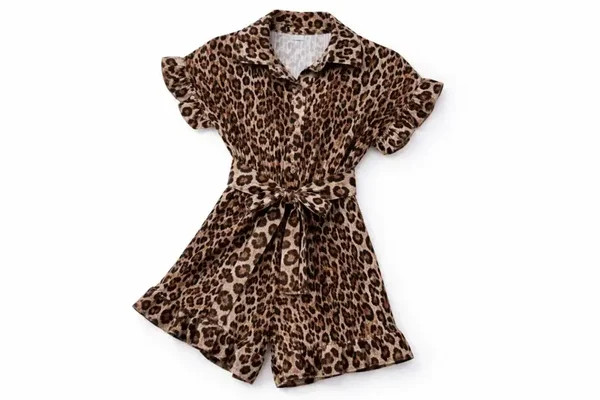 Jumpsuite luiaardprint camel