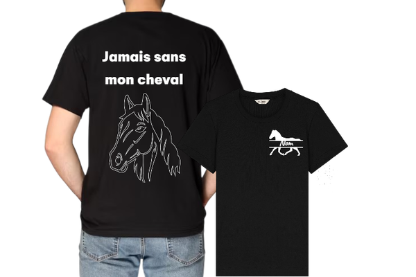 T-shirt -Jamais sans mon cheval