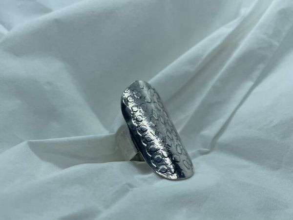 Ovale ring zilver, maat 18